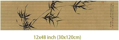 Asian Style Bamboo Table Runner, Ancient Chinese Paintings Zen Table Mat - Image 4