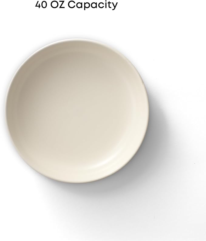 JoyJolt Mesa 40oz Stoneware Serving Bowls Set of 4, Large Pasta Salad Pho Soup - Image 2
