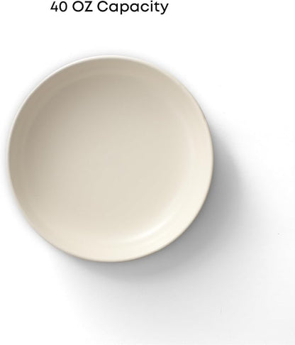 JoyJolt Mesa 40oz Stoneware Serving Bowls Set of 4, Large Pasta Salad Pho Soup - Image 2