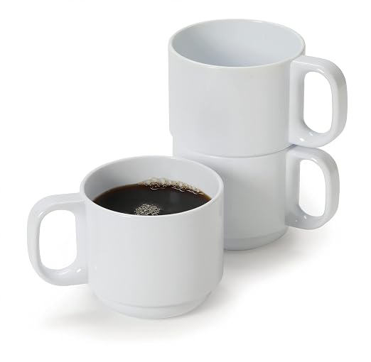 G.E.T. TM-1408-W White 8 oz. Tritan Plastic Stacking Mugs - Image 2