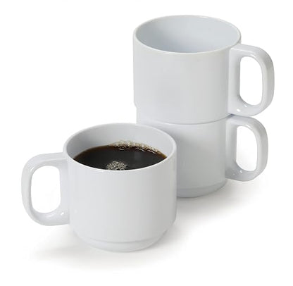 G.E.T. TM-1408-W White 8 oz. Tritan Plastic Stacking Mugs - Image 2