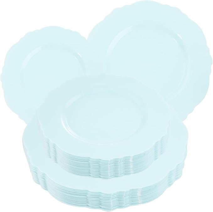 60pcs Mint Green Plastic Plates by WDF