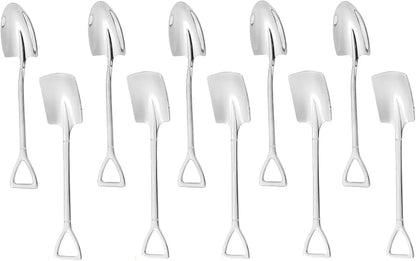 10Pcs Shovel Spoons Stainless Steel Spoon Reusable Dessert Spoons by Ruksifg