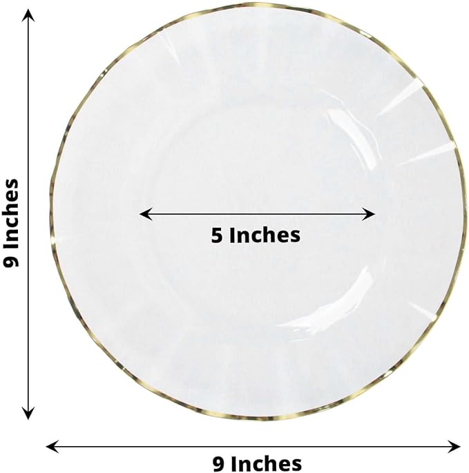 Efavormart 9" Salad Plates – Set of 10 Plastic Clear Round Disposable Plates - Image 3