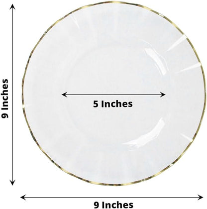 Efavormart 9" Salad Plates – Set of 10 Plastic Clear Round Disposable Plates - Image 3