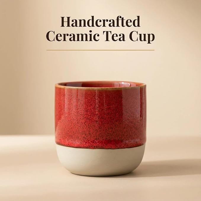 Ceramic Tea Cups 7oz Japanese Style Ceramic Tea Set 4 color Tea Cup Herbal Tea - Image 2