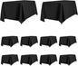 PureFit 10 Pack Rectangle Black Table Cloths 90 x 132 Inch for 8Ft Tables, Stain and Wrinkle Resistant Table Linens for Home Use, Wedding, Party, Banquet and Camping