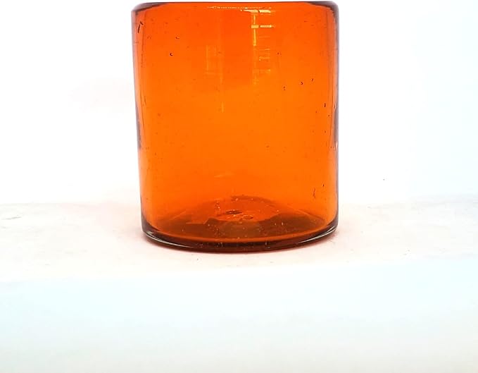 Solid Orange 9 oz Short Tumblers, Recycled Glass, Toxin-Free - Image 3
