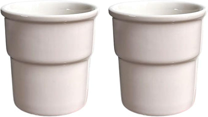 Ceramic Coffee Mug, 220ml Minimalist White Latte Cup, Microwave and Dishwasher by Boxonly
