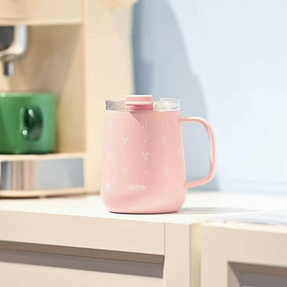 YOME 10oz Bow Light Pink Insulated Coffee Mug - Image 8