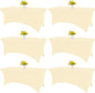 HAISIWLKJ 6 Pack Table Cloth 8ft Beige Tablecloths for Rectangle Folding Table Spandex Fitted Stretch Cover Wrinkle Resistant Washable Protector for Party, Wedding, Banquet, Festival.