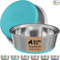 GORILLA GRIP Dog Bowls, Food Grade 304 Stainless Steel Holds 4 Cups Each Food by Unknown