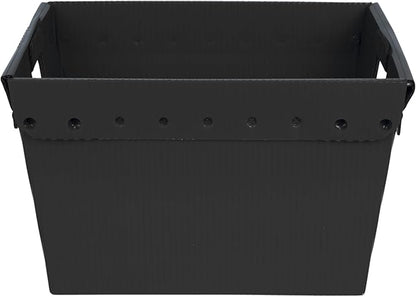 Hudson Exchange 18.25 x 13.25 x 11.75 (3 Pack) Corrugated Space Age Handled Storage Container Mail Tote, Black