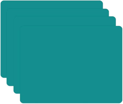 Silicone Placemats, Food-Grade Non-Slip Waterproof, Dining, Stain Resistant, Countertop Protector, Kitchen Counter Mat, Heat Resistant, Baking mat Dishwasher Safe (15.7x11.8Inch-4pack, Green)