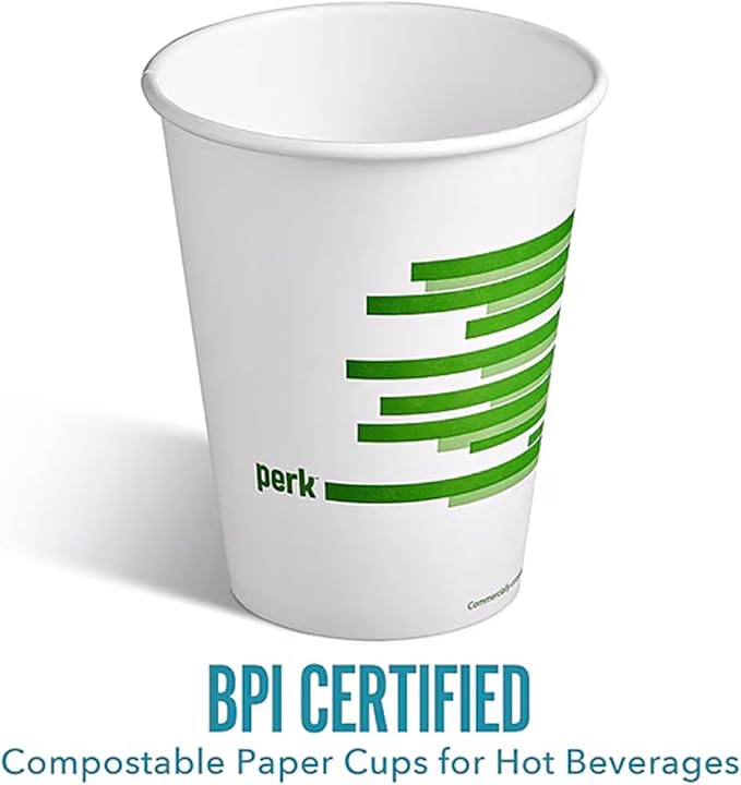 Perk Eco 12 Oz Compostable Paper Hot Cups - Image 5