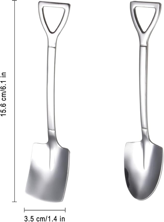 10Pcs Shovel Spoons Stainless Steel Spoon Reusable Dessert Spoons - Image 3