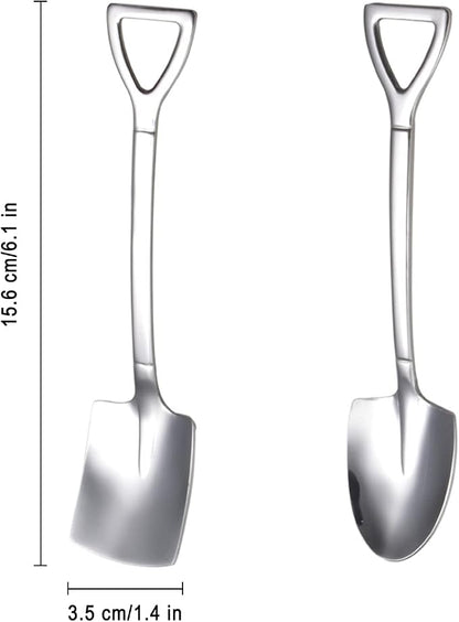 10Pcs Shovel Spoons Stainless Steel Spoon Reusable Dessert Spoons - Image 3