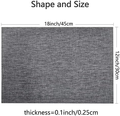 DACHUI Placemats Set of 8, Linen Look Woven Place Mats, Water Resistant, Heat Resistant, Washable, Durable Table Mats (Grey)