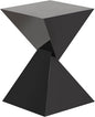 BECHAEO 12.6" Black Acrylic Side Table, Lightweight Irregular Design, Modern End Table for Small Spaces, Versatile Nightstand for Living Room Bedroom & Patio, Versatile Indoor/Outdoor Accent Table
