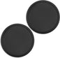 2 Pack Silicone Coasters for Drinks, Round Black Coaster by CAETOUNG
