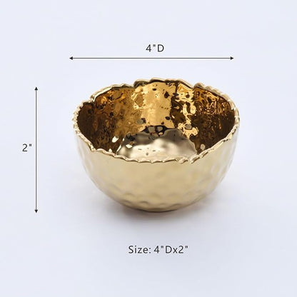 Pampa Bay Golden Millennium 4-inch Porcelain Snack Bowl - Image 2