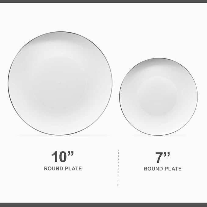 Plasticpro 128 Piece Combo Plates Set includes 64-7'' inch Plates & 64-10'' - Image 5