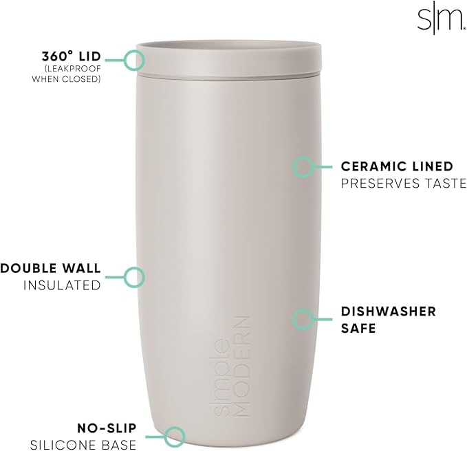 Simple Modern Halloween Travel Coffee Mug 360° Lid | 16oz | Spiderweb | Voyager - Image 5