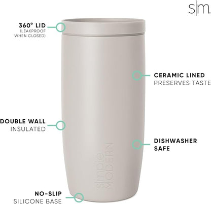 Simple Modern Halloween Travel Coffee Mug 360° Lid | 16oz | Spiderweb | Voyager - Image 5