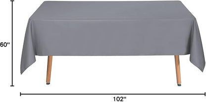 sancua Rectangle Tablecloth - 60 x 102 Inch - Stain and Wrinkle Resistant Washable Polyester Table Cloth, Decorative Fabric Table Cover for Dining Tables, Buffet Parties and Camping, Light Grey