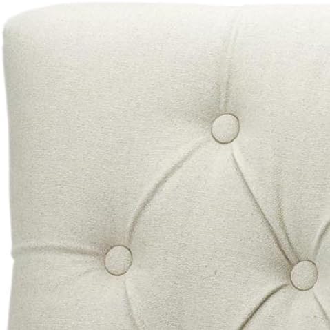 SAFAVIEH Home Collection - Amanda Tufted Upholstered Taupe Dining Chair Set of 2, Nailhead Trim, Classic Design (MCR4515A-SET2)