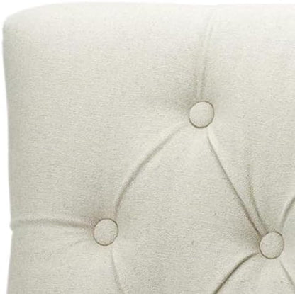 SAFAVIEH Home Collection - Amanda Tufted Upholstered Taupe Dining Chair Set of 2, Nailhead Trim, Classic Design (MCR4515A-SET2)