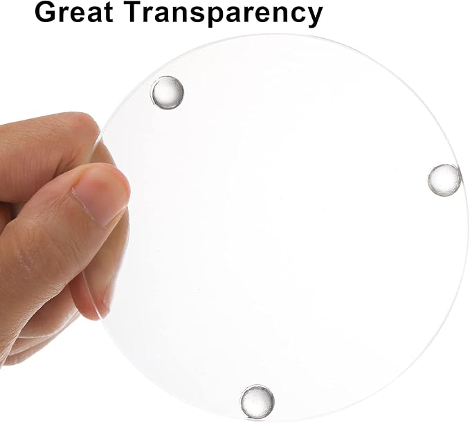 Set of 6 Round Glass Drink Coasters, 3.5 Inch Crystal Coasters Decorative Glass - Image 3