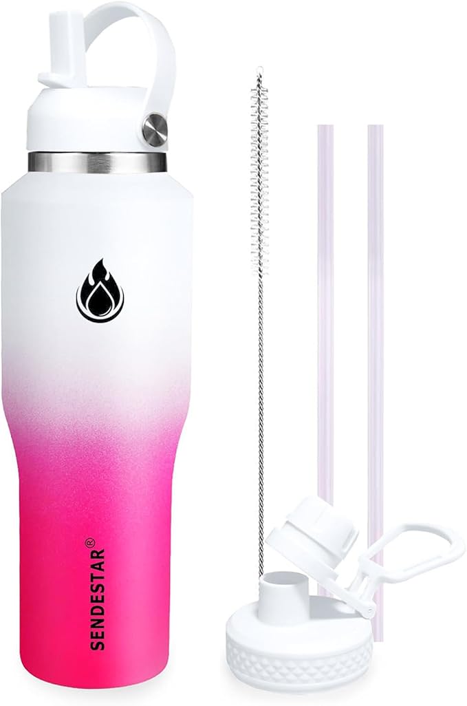 SENDESTAR 40oz Stainless Steel Water Bottle, Double Wall Vacuum Insulated Bottle by Sendestar