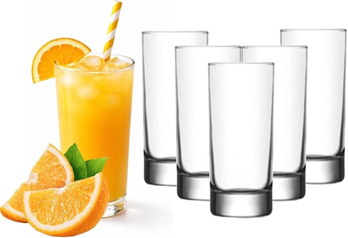 BOHEM'S Small Juice Glasses, Mini Clear Glass Cups Tumblers, Drinking Glassware by BOHEMS