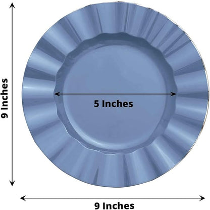 Efavormart 9" Salad Plates – Set of 10 Plastic Ocean Blue Round Disposable - Image 3