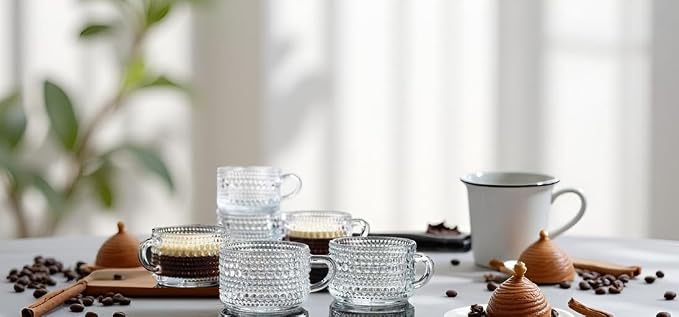 Glaver's Espresso Cups, Small 3 oz Set of 6 Shot Glasses Coffee Espresso Mugs - Image 7