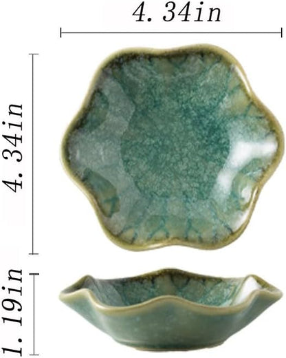 Jewelry Dish Tray - Ceramic Trinket Tray for Rings, Keys, Earrings | Decorative Key Bowl for Women, Gift for Friends, Sisters, Daughter, Mother, Lotus leaf shap, Jewelry Trays (Emerald Green)