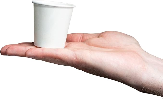 GUSTO 3 oz White Paper Bathroom Cups | Mini Size, Small Drinks, Disposable - Image 2