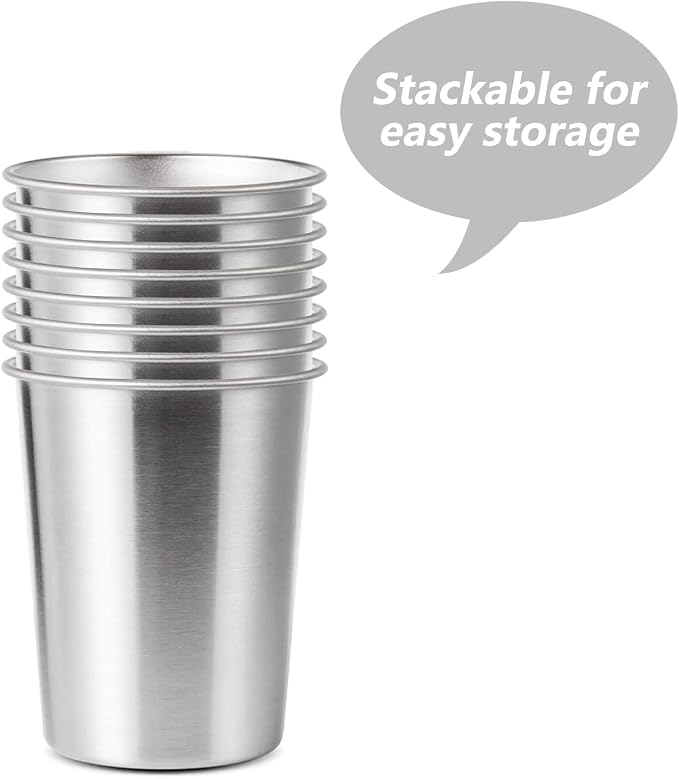 8 Pack 6 oz Stainless Steel Cups - Image 2