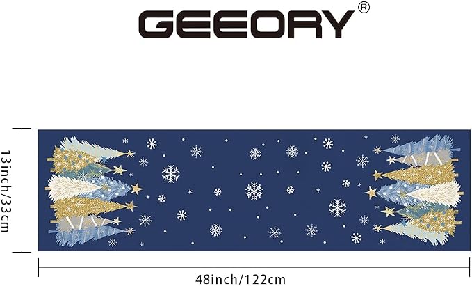Christmas Table Runner 13x48 Inch, Xmas Trees Snowflakes Holiday Decorative - Image 6
