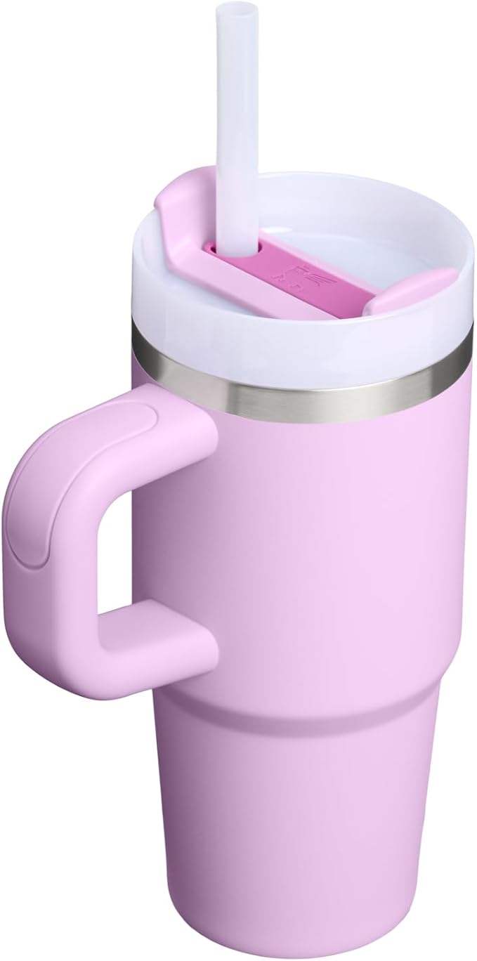 STANLEY Quencher H2.0 Flow State Tumbler, 14 oz, Soft Orchid | Handle and Straw - Image 3