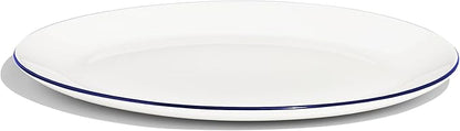 Made In Cookware - Serving Platter - White With Navy Rim- Porcelain England