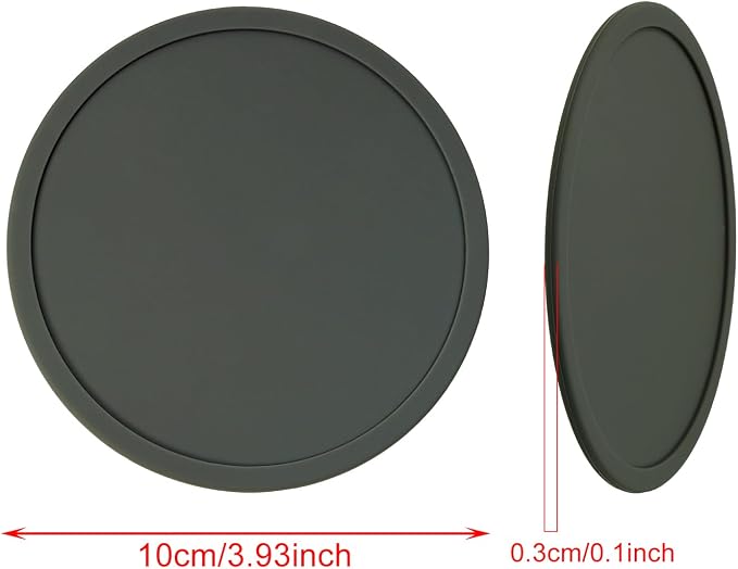ONLYKXY 3 Pieces 3.93 Inch Silicone Coasters, Round Coasters - Image 2