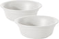 Ceramic 5.5inch Set of 2 Dog and Cat Bowls, 2pcs Basic 1 Cup Food or 9.5 oz Water Dishes for Puppy, Kitty, Wide Opening Rounded Edge (2 Bowls, Matt White)