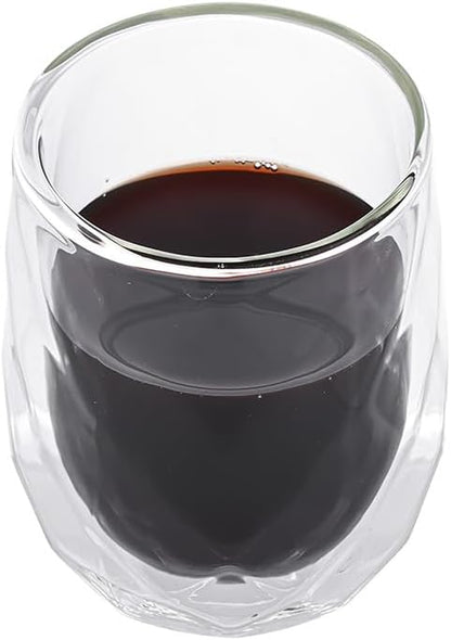2PK Double Wall Borosilicate Glass Cups, Insulated Coffee & Tea Mugs, - Image 3