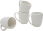 Tabletops Gallery 4 Piece Embossed White Chip Resistant Porcelain Mug Set | by TabletopsGallery