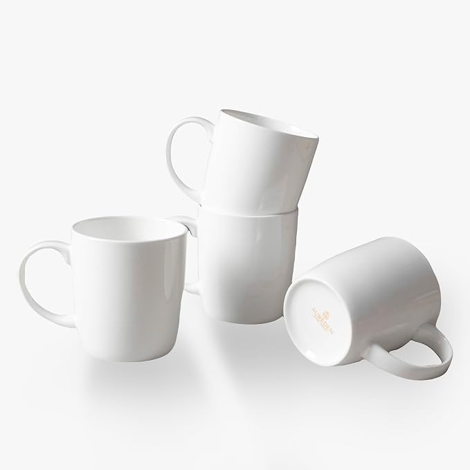 Small Bone China Mug Set – White Luxury Fine Porcelain Mugs by AuredenBoneChina