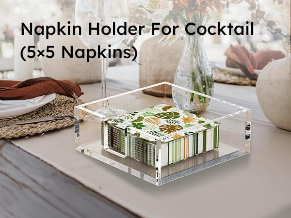 Square Acrylic Napkin Holder Tray - Image 8