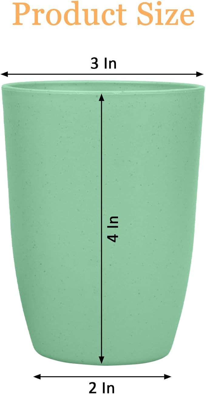Wheat Straw Cups Set of 4, Drinking Cup Reusable Cups | 12 oz Cup - Image 2