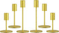 Set of 6 Gold Taper Candle Holders Candlestick Holders, Decor Candle Stick Candle Holder for Table or Mantel Centerpiece, Wedding, Dinning, Party Home Decor